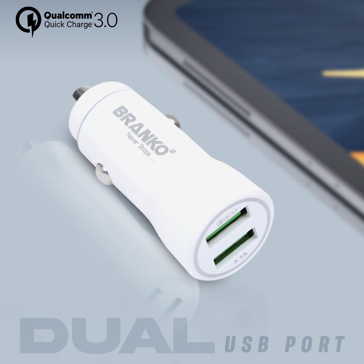 Qualcomm Car Charger With Micro Cable – C30