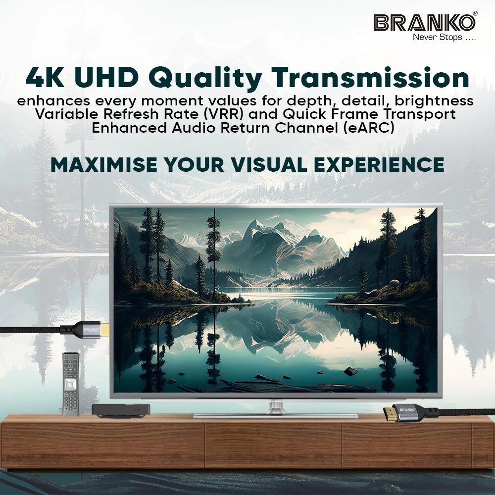 HDMI V 2.0 High Definition Cable with Ethernet 1.5Meter- BR-1901