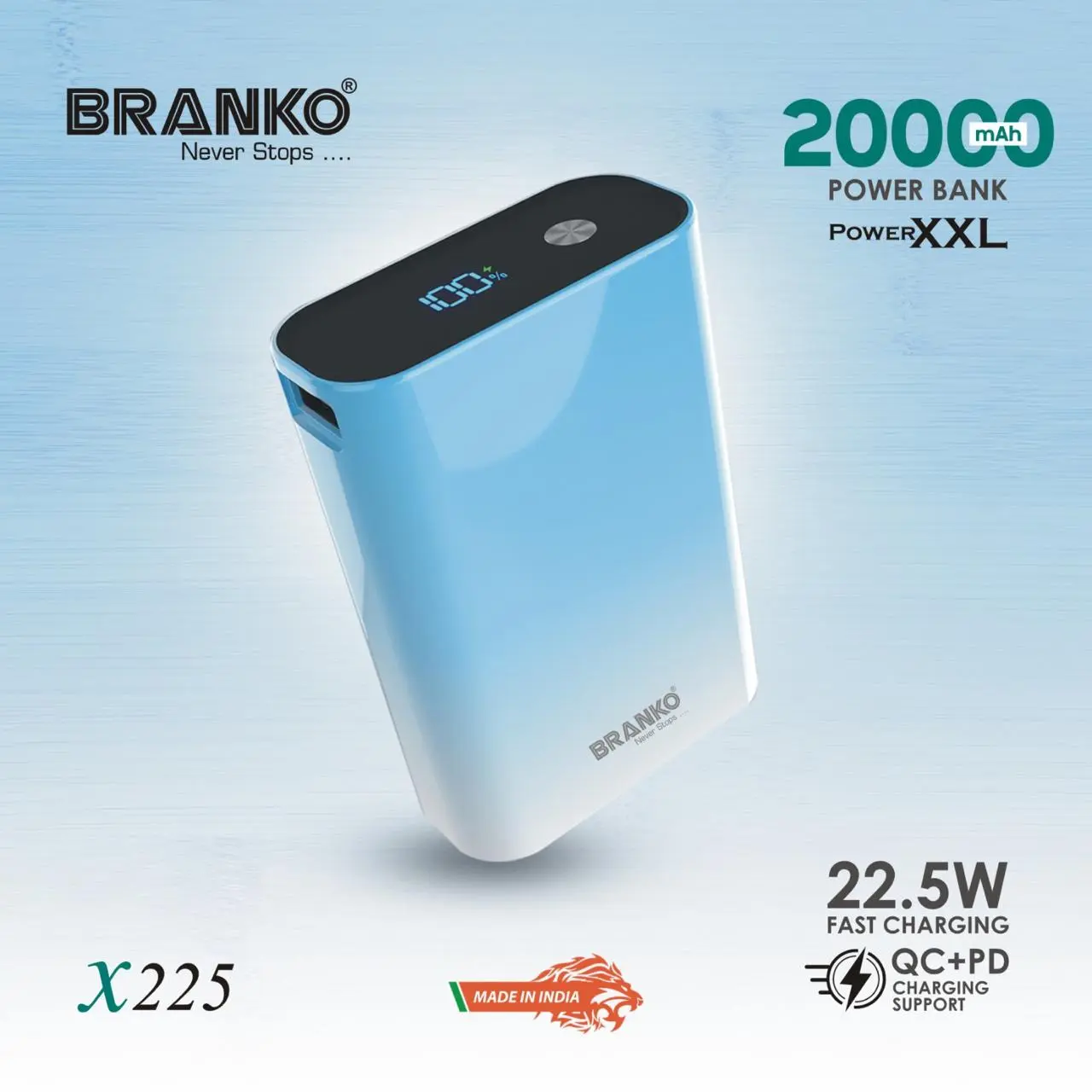 20000MAH POWER XXL POWERBANK 22.5W QC+PD Fast Charging X225